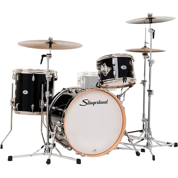 Slingerland Studio King 3-Piece Shell Pack with 20" Bass Drum Del Norte Black Lacquer