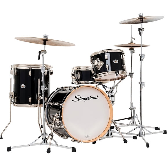Slingerland Studio King 4-Piece Shell Pack With 18" Bass Drum Del Norte Black Lacquer