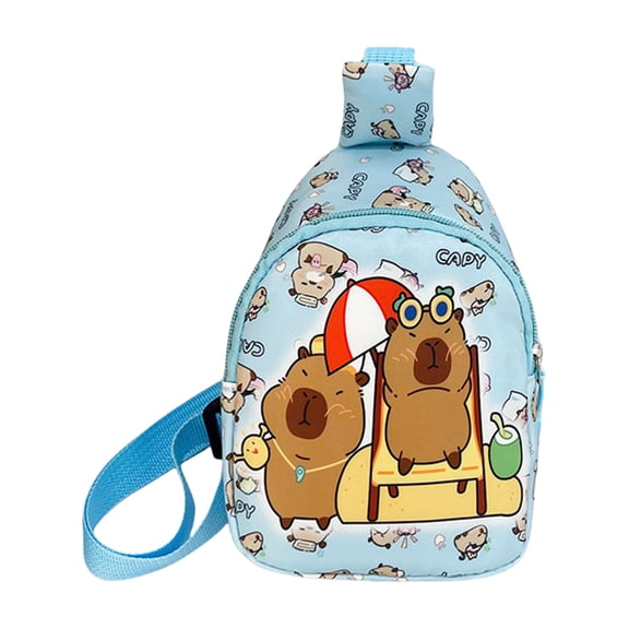 Slings Bag for Kids,Cartoon Capybara Slings Backpack,Small Travel Bag Daypack,Lovely Chest Bag Fannys Pack for Hiking