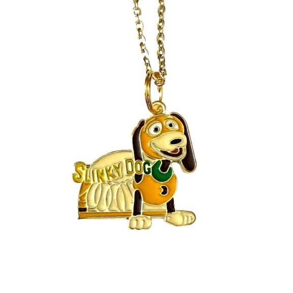 Slinky Dog Cartoon Character Pendant Necklace