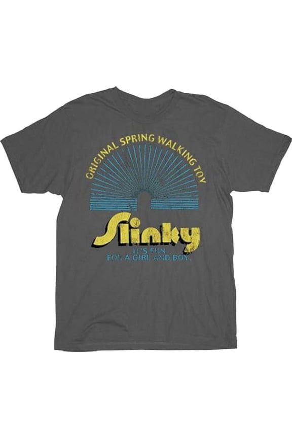 Slinky Spring Walking Gray 90s Retro Funny T-Shirt Tee