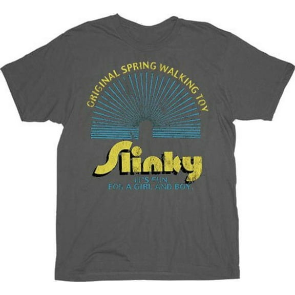 Slinky Spring Walking Toy Gray Adult T-Shirt