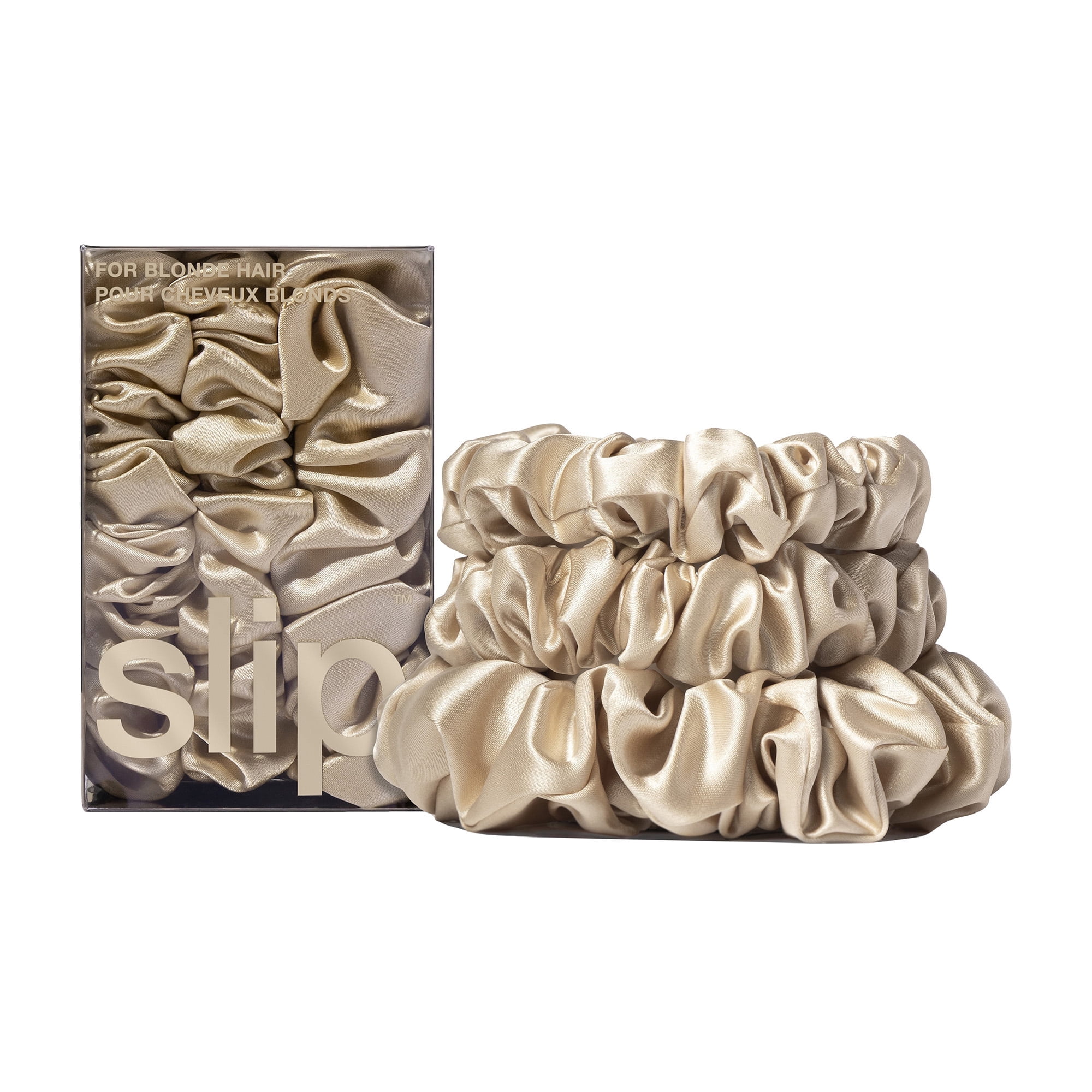 slip pure silk back to basics assorted scrunchies - blonde