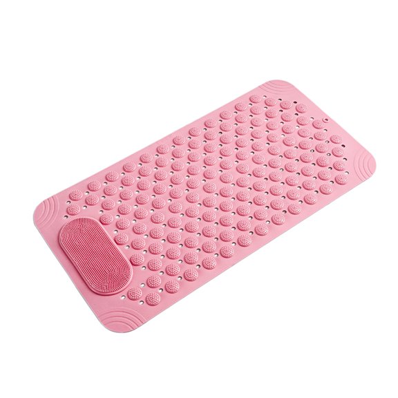 Slip Bath Mat Suction Cup Foot Scrubber Shower Mat Wall-Mounted Exfoliating Brush Non-Slip Bath Tub and Shower Mat with Suction Cups, Bathroom Bathtub Mats with Drain Holes Suction Cups