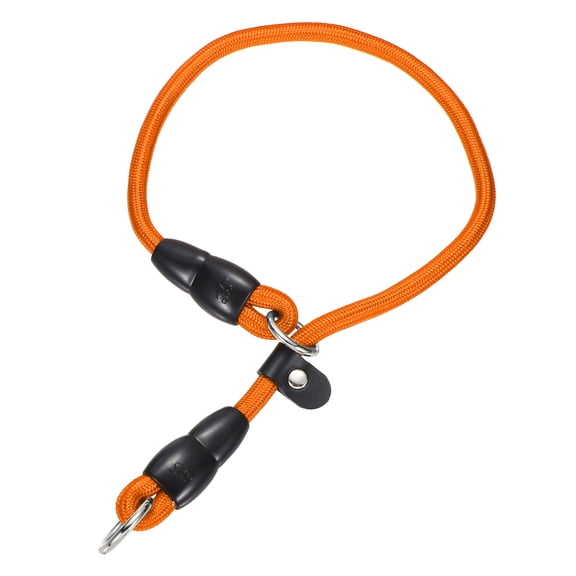 Slip Collar for Dogs, No Pull Training Nylon Rope with Adjustable Stopper, (S-16 Inch, Orange), Intended for Training/Walking