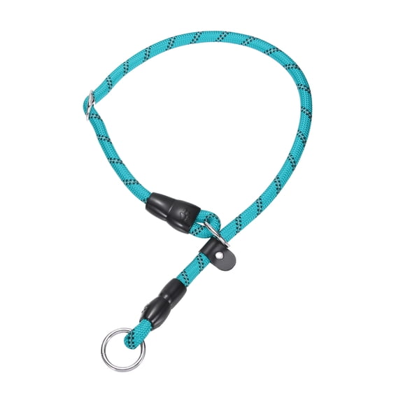 Slip Collar for Dogs, Reflective No Pull Nylon Rope with Adjustable Stopper & Stop Ring, (L-26 Inch, Blue)