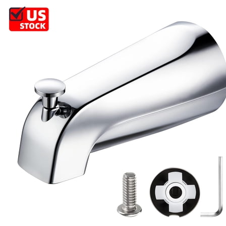 Slip On Diverter Tub Spout - Chrome Color, Compatible with Kohler GP85556, Bathroom Shower Bathtub Faucet Spout Replacement Fits 1/2'' Copper Water Tube, 5/32'' Hex Wrench Included