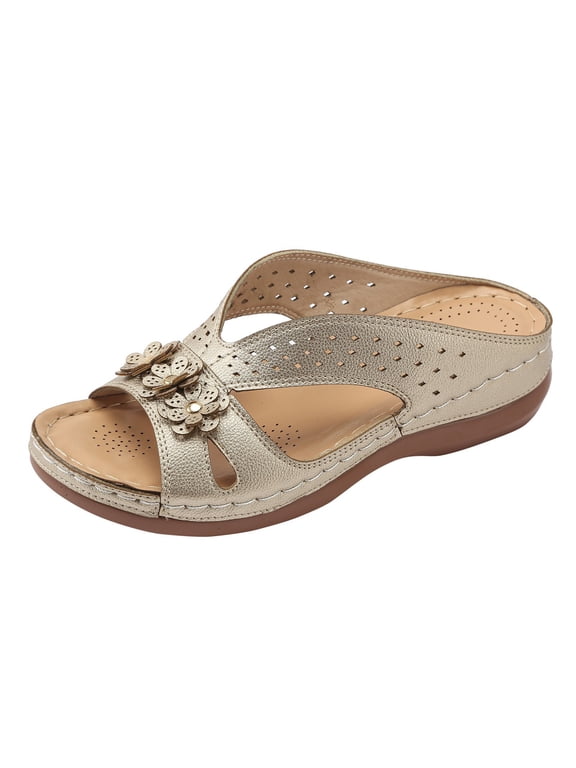 Slip Dressy Summer Comfortable Slides Sandals Lightweight Memory Foam Platform Shoes