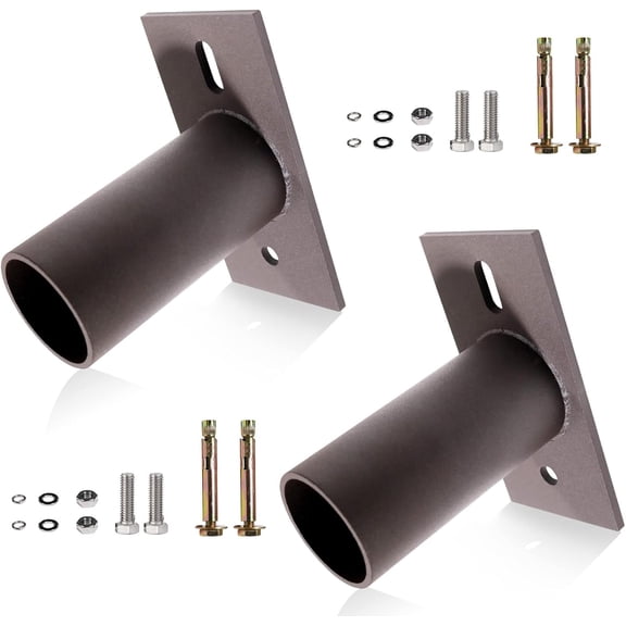 Slip Fitter Adapter Bracket with 2-3/8in OD Tenon 2 Pack, Light Fixture Mounting Bracket Rustproof Rainproof for Outdoor Parking Lot Lights Flood Lights Post Top Light, Durable Steel, Dark Bronze
