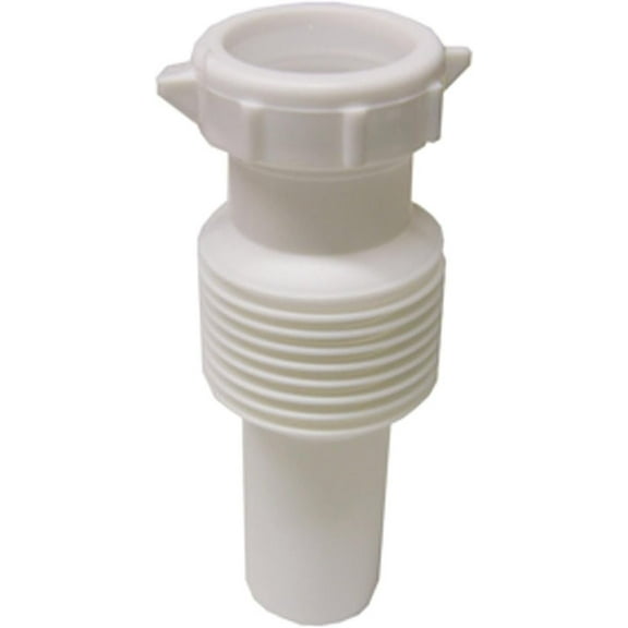 Slip Joint Tailpiece, Flexible White PVC, 1.25-In.