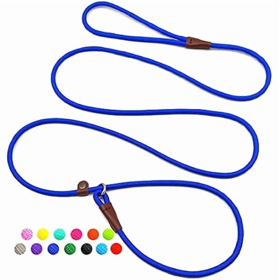 Slip Lead Control Leash for Dogs No Pull, 13+ Colors Classic 7 FT Pet Dog Slip Leash, 1/4 Rope Leashes for Small Medium Animals (7ft*1/4", Dark Blue)