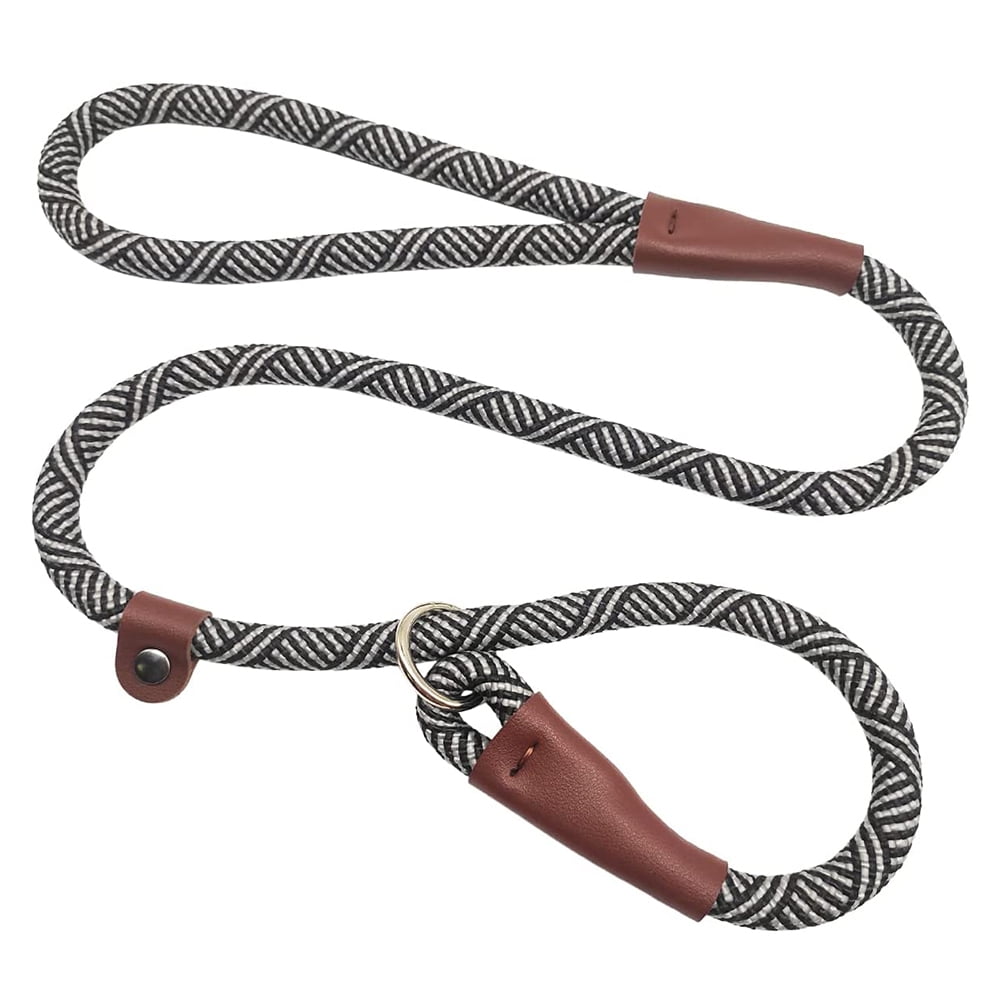 Slip Lead Dog Leash - Strong Nylon Rope With Adjustable Stopper For Training All Dog Sizes