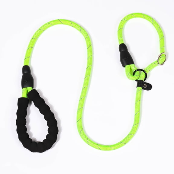 Slip Leash For Small Dogs/Puppy, Anti-Choking Training Leash Rope Leash With Reflective Threads - green