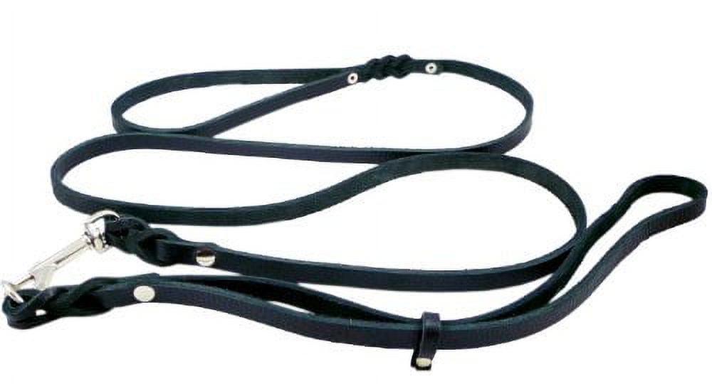 Slip Leash in Black Genuine Leather Lead and Collar system 54" Long 3/8