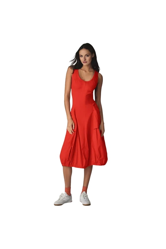 Slip Mini Dress, Sleeveless Deep Back Cut Out Bubble Hem, Alluring Attire for Cocktail Party, New Year's Eve & Summer Soiree Red L