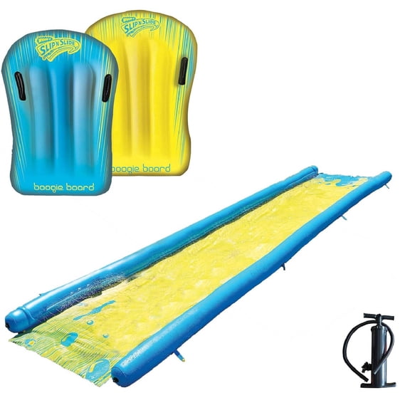 Slip 'N' Slide by Wham-O  Super Slip N' Slide 26 Feet -2 Boogies & Double Action Pump