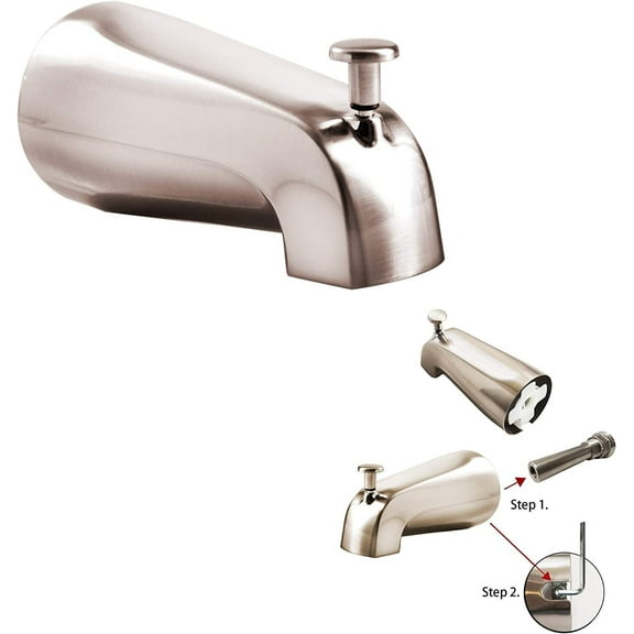 Slip On 4 1/2" Copper Pipe Universal Bathroom Tub Spout w/ Diverter Heavy Duty