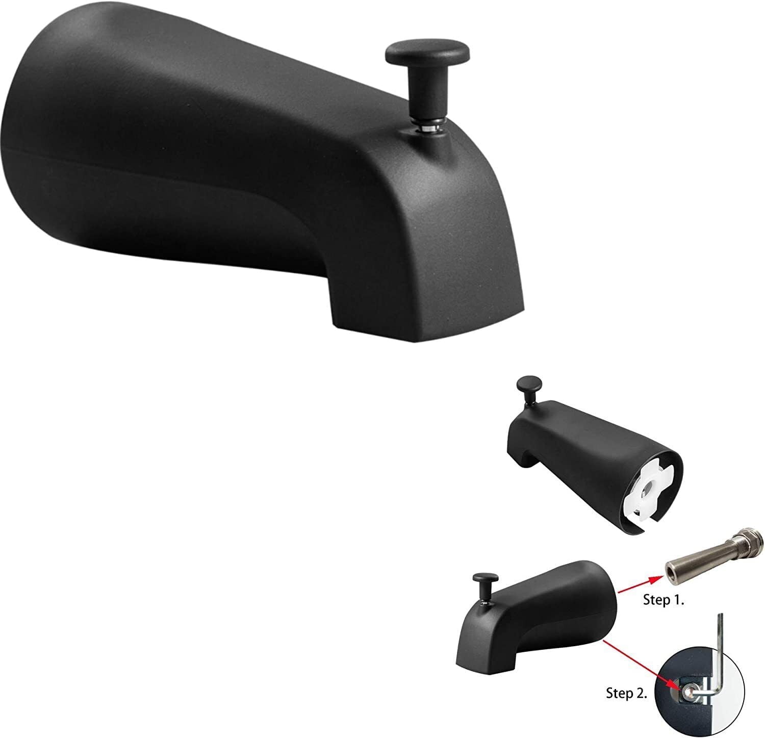 Slip On 4 1/2" Copper Pipe Universal Bathroom Tub Spout w/ Diverter Heavy Duty