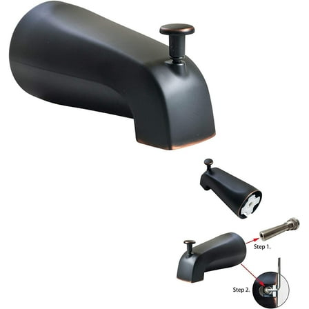 Slip On 4 1/2" Copper Pipe Universal Bathroom Tub Spout w/ Diverter Heavy Duty