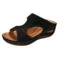 thumbnail image 1 of Slip On Arch Support Wedges Platform Sandals Women Beach Slides Summer Breathable Memory Foam Recovery, 1 of 8