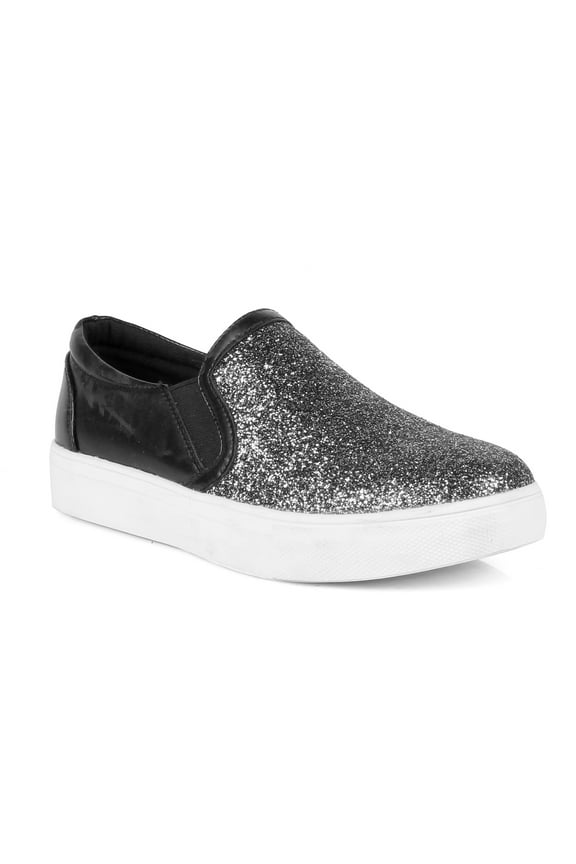 Slip On Glitter Women's Sneakers in Black