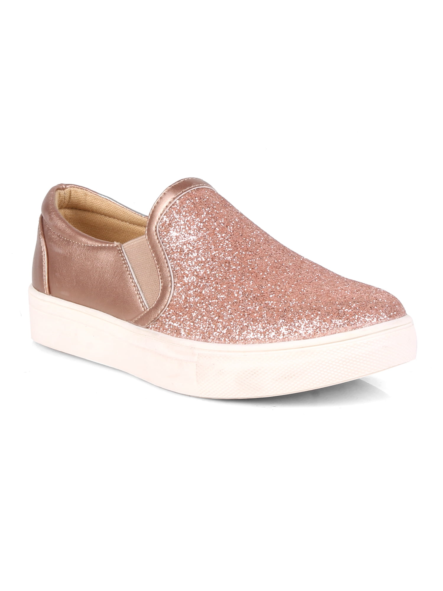 Slip On Glitter Women's Sneakers in Champagne - Walmart.com