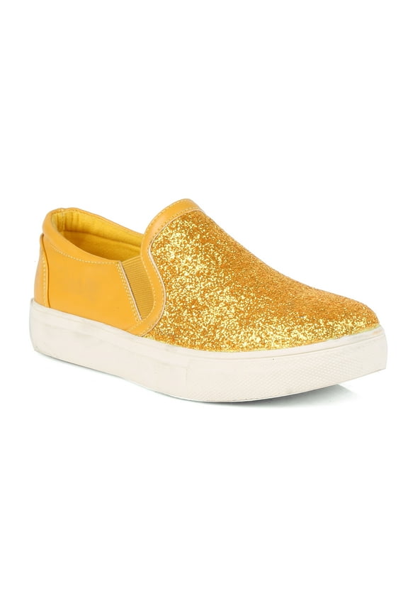 Slip On Glitter Women's Sneakers in Gold