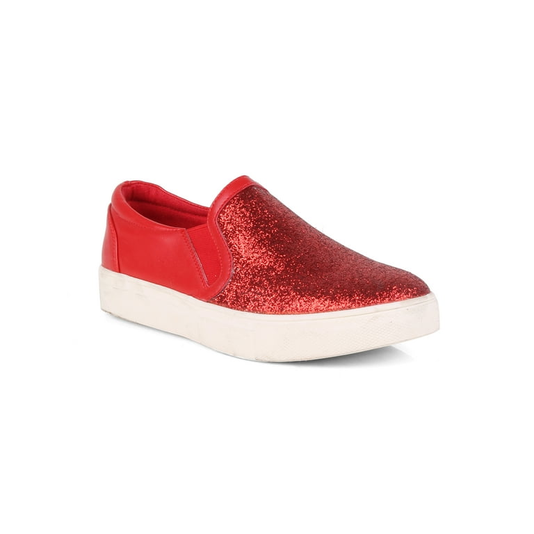 Slip On Glitter Women s Sneakers in Red Walmart