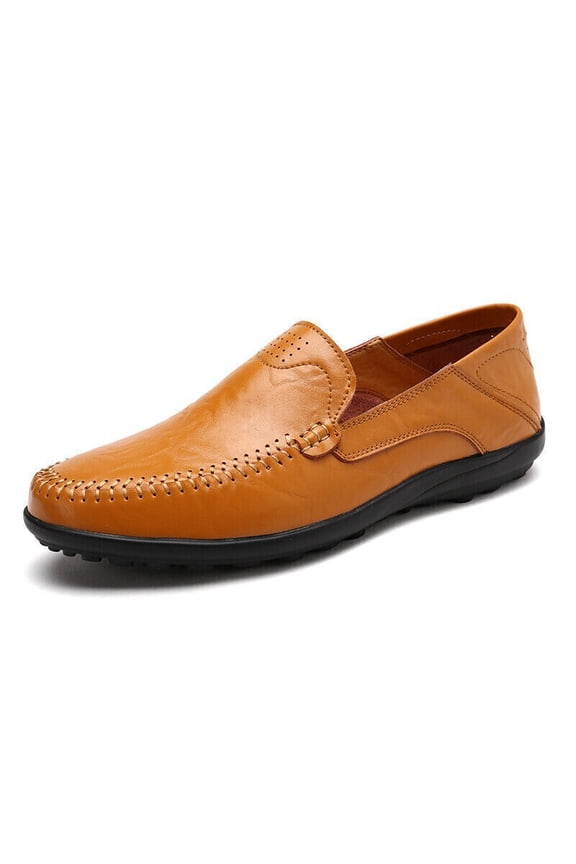 Slip On Men's Casual Leather Loafers Comfortable Breathable Driving Dress Shoes