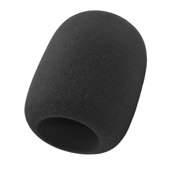 Slip-On Microphone Cover for Streamers and Home Black Foam Windscreen Sleeve 100 x 78 mm with Rounded Top for Desk Voice Setups