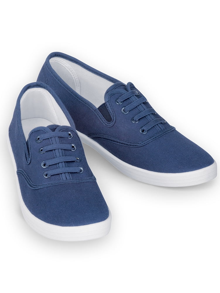 Round toe sales canvas sneakers