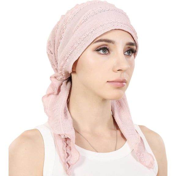 Slip-On Pre-Tied Beanie Turban Head Wrap Headscarf Sleep Hair Cover Hat