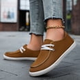 thumbnail image 1 of Slip On Shoes for Women Men, Casual Canvas Lightweight Breathable Flat Loafers, Comfy Daily Walking Fashion Round Toe Driving Flats, 1 of 4