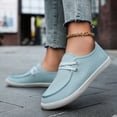 thumbnail image 1 of Slip On Shoes for Women Men, Casual Canvas Lightweight Breathable Flat Loafers, Comfy Daily Walking Fashion Round Toe Driving Flats, 1 of 4