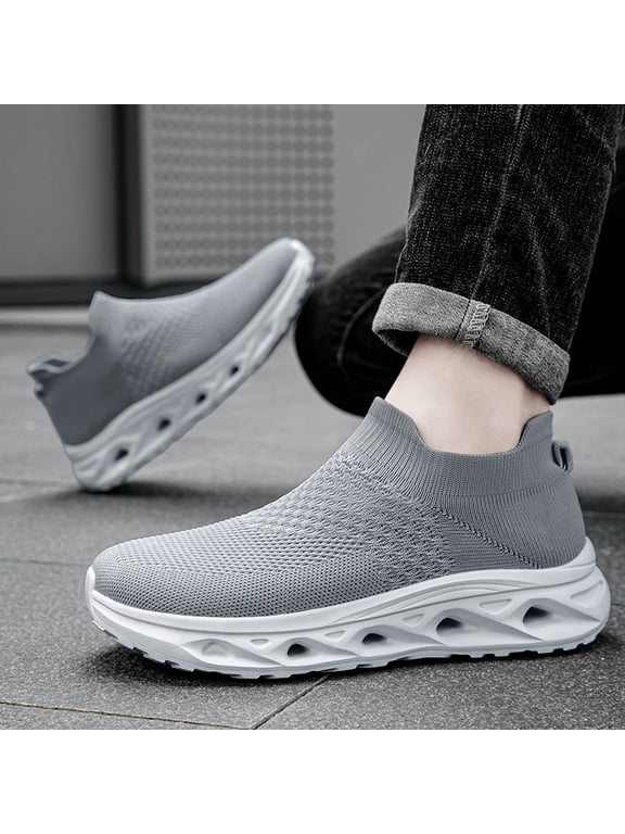 Slip-On Sock Walking Sneakers With Perforated Midsole