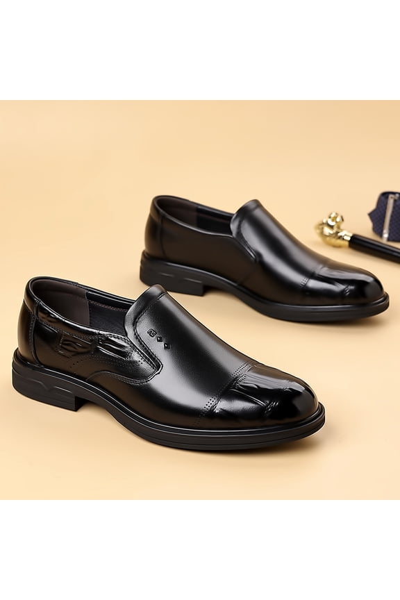 Slip-On Split-Toe Formal Leather Loafers