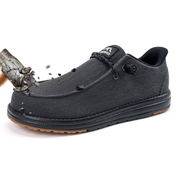 Steel Toe Shoes for Men Wide, Slip On Men's Steel Toe Work Shoes