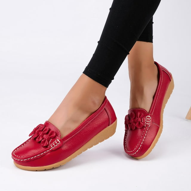 Slip On Women Comfort Walking Flat Loafers Casual Shoes Driving Loafers ...
