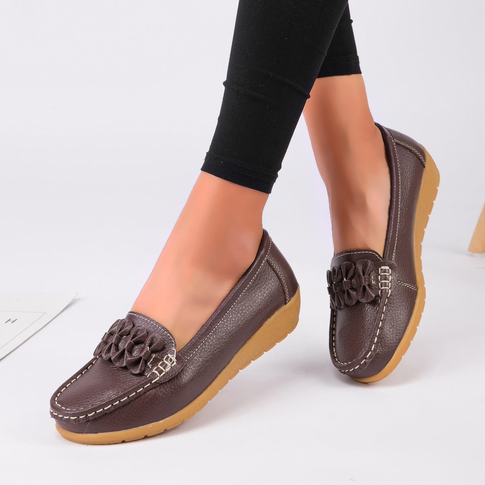Slip On Women Comfort Walking Flat Loafers Casual Shoes Driving Loafers