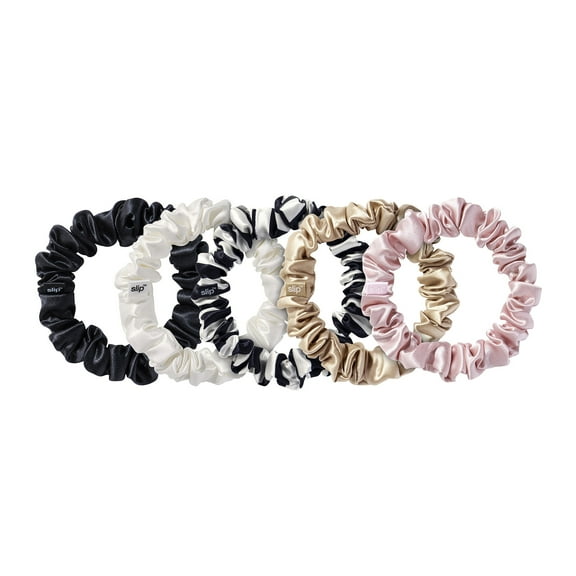 Slip Pure Silk Multi Midi Scrunchies Hair Tie, Assorted Colors, 5 ct