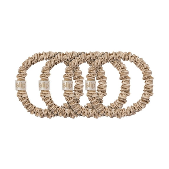 Slip Pure Silk Skinny Scrunchies Hair Tie, Blonde, 4 ct