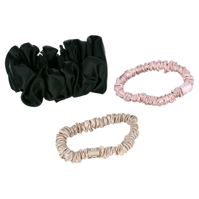 Slip Pure Silk Trio Scrunchies Hair Tie, Assorted Colors, 3 ct