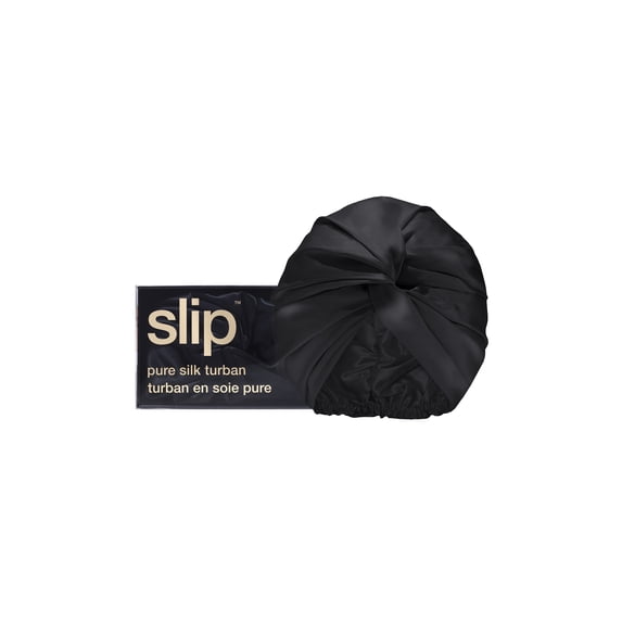 Slip Pure Silk Turban Multipurpose Head Wrap, Black