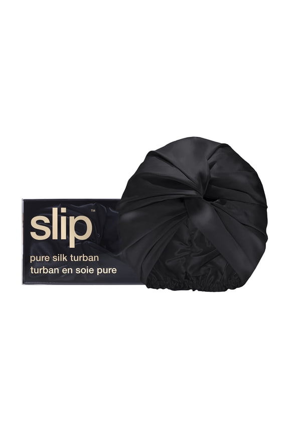 Pure Silk Turban Multipurpose Head Wrap, Black
