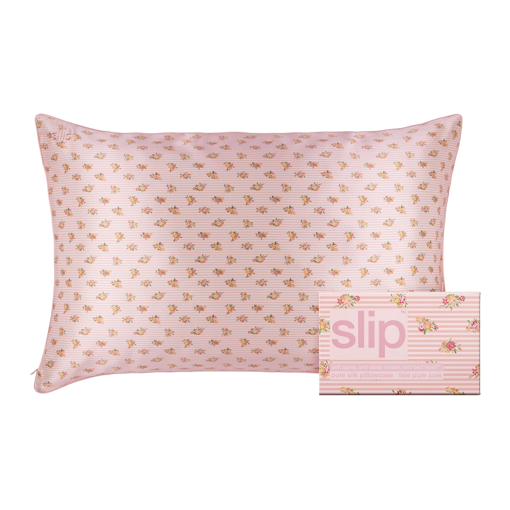 slip pure silk queen pillowcase - petal