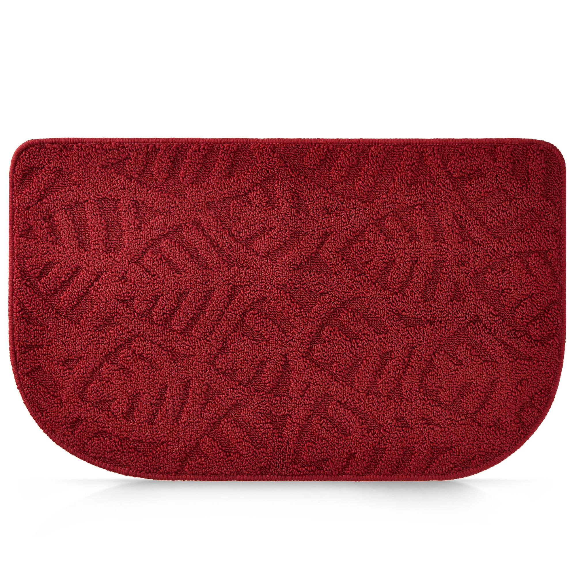SlipResistant Kitchen Floor Mat, Half Round Red Kitchen Rug with