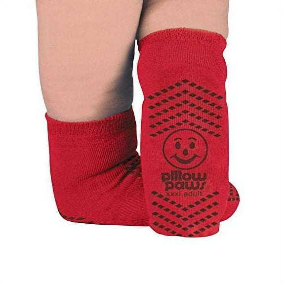 Slip Resistant Single Print XXXL Bariatric Size Slipper Socks Red Color 6 Pair Per Case
