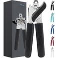 thumbnail image 1 of Slip Resistant Stainless Steel Manual Can Opener,   for Smooth Edge Cuts, Easily Open Cans,  Handles with Easy to Turn Knob, Built-In Bottle Openers, Pitch Black, 1 of 5
