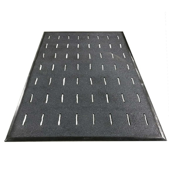 Slip Shield Mat, Slip Resistant Floor Mat, 3' x 5', Commercial Kitchen Grade Nitrile Rubber, Grit Top, Drainage Slots, Lightweight, Low Profile, Sold by Each