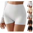 thumbnail image 1 of Slip Shorts for Under Dresses, Smooth Boyshort Panties for Women Anti Chafing Underwear Seamless Yoga Shorts (White,S), 1 of 8